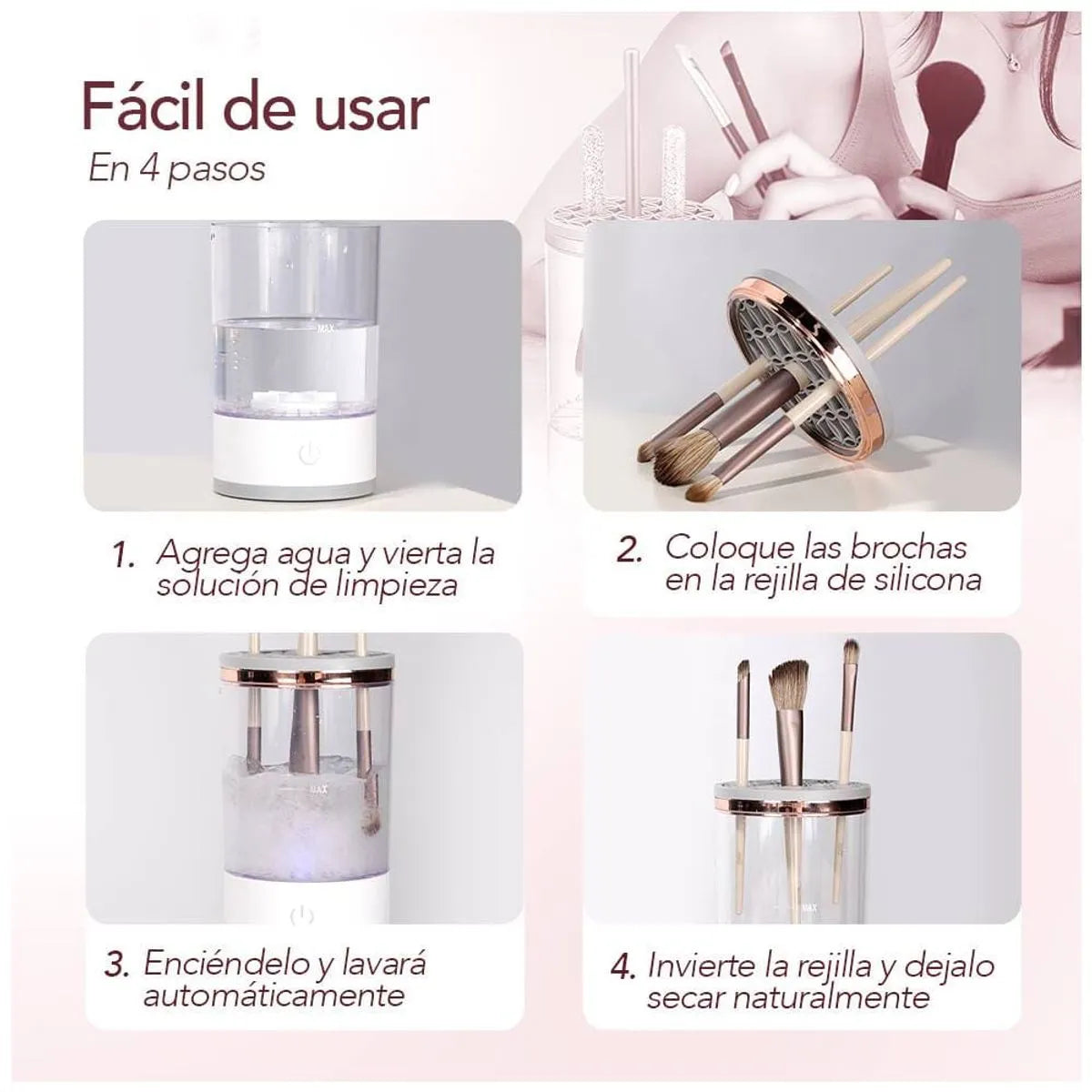 🧴🖌️ Lavadora de Brochas de Maquillaje 💅✨