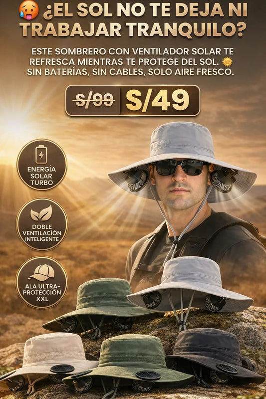 GORRO CON VENTILADOR SOLAR