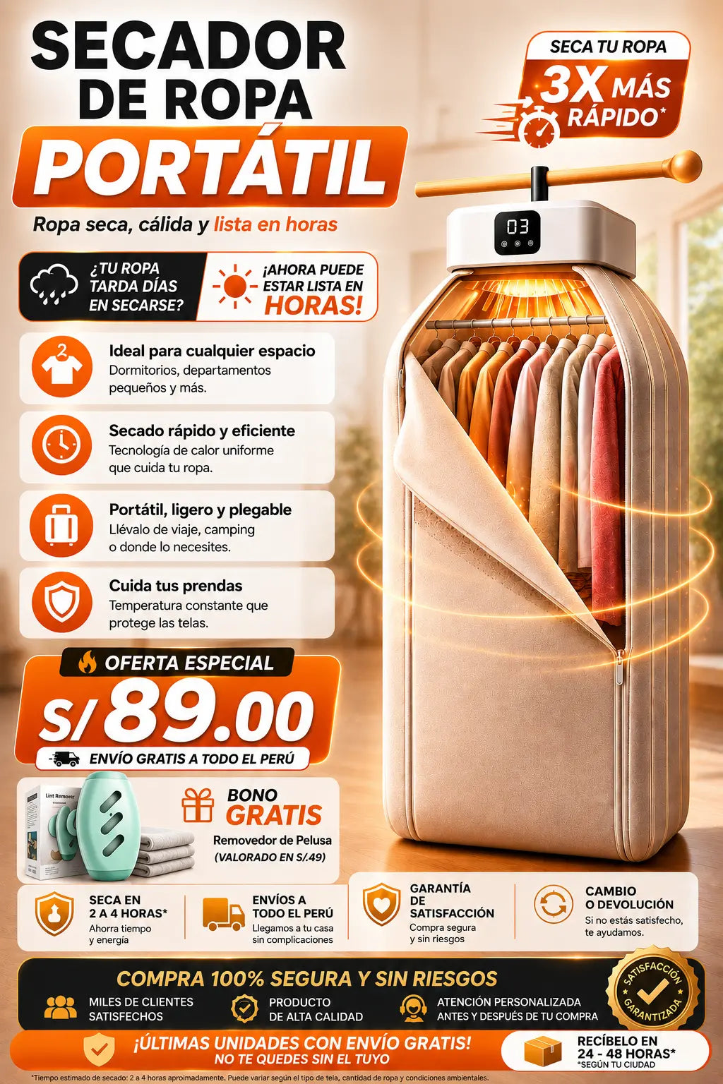 SECADOR DE ROPA PORTATIL ⭐⭐⭐⭐⭐