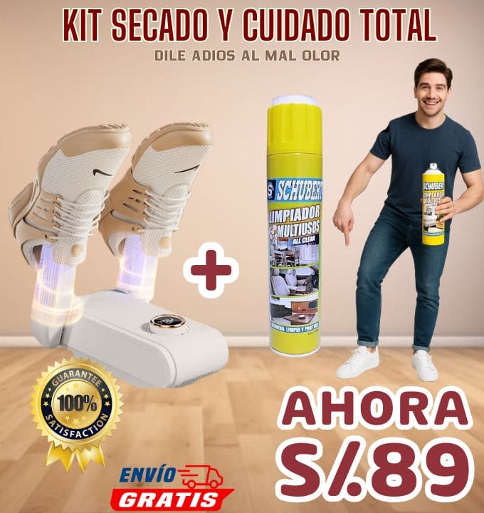 Combo Secador de zapatillas más Kit de limpieza