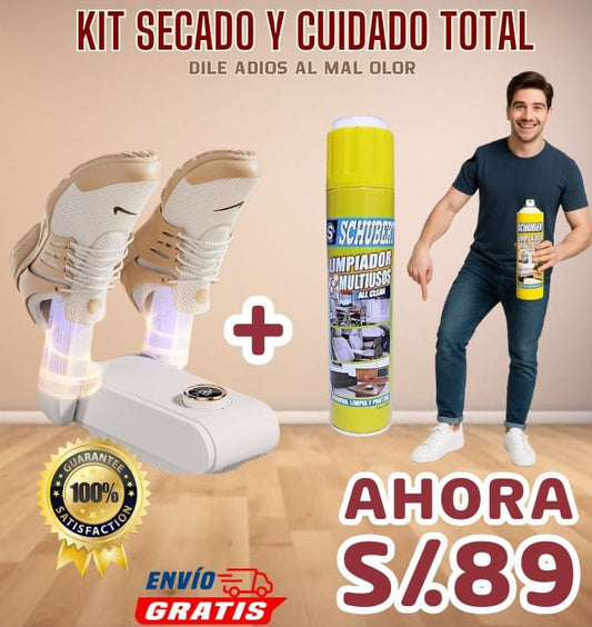 Combo Secador de zapatillas más Kit de limpieza
