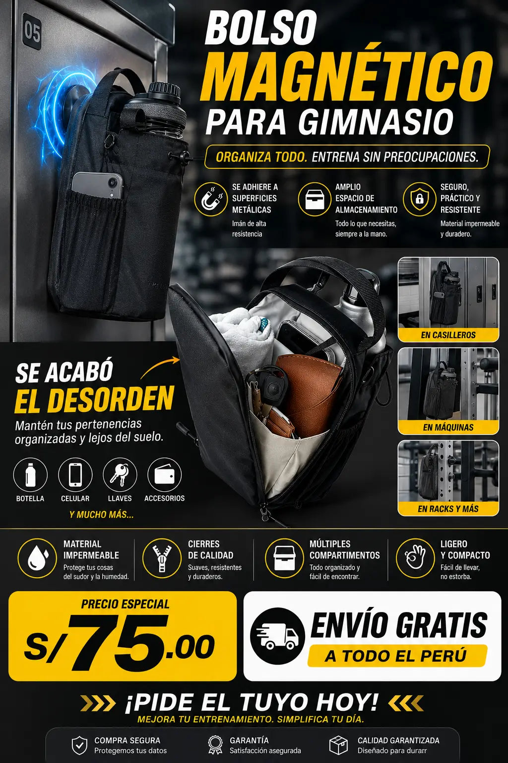 BOLSO MAGNETICO PARA GIMNASIO