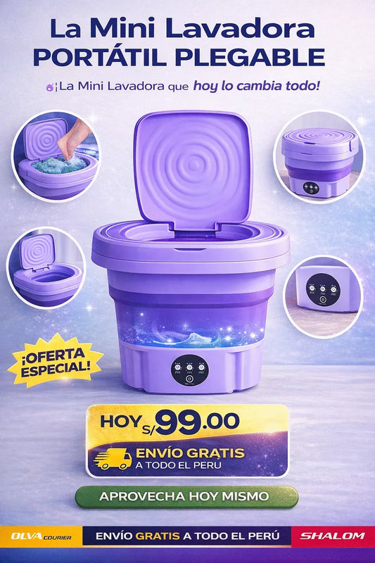 MINI LAVADORA PORTÁTIL PLEGABLE-7L