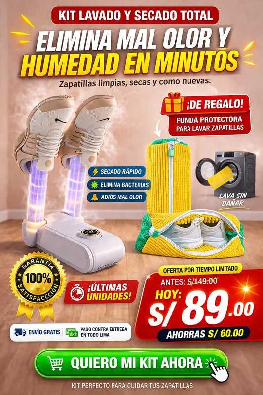 SECADOR DE ZAPATILLAS MAS FUNDA PARA LAVADO